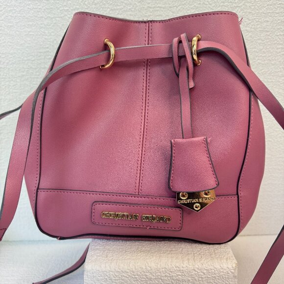 Christian Siriano Payless Rose Pink Faux Leather Handbag Purse Double Handles - Picture 1 of 11